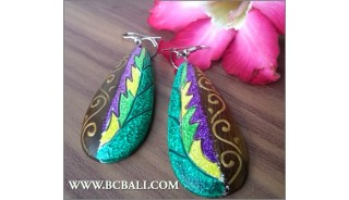 Balinese Woods Painting Earring Fashion